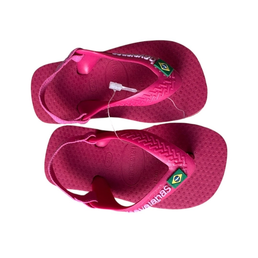 NWT Havaianas Baby Brasil Logo Pink Flip Flop Sandals Baby Size 6C - Picture 3 of 6